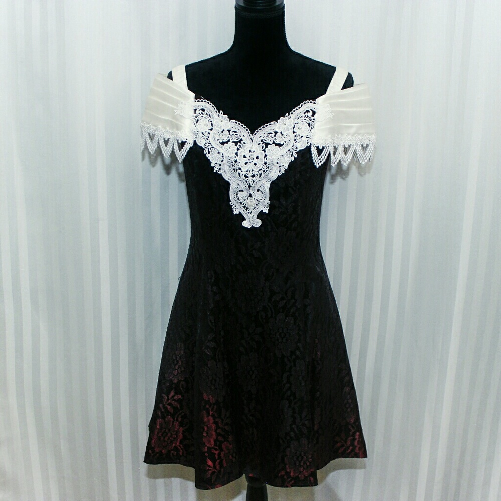 Betsy & Adam Vintage 80's Stunning Iridescent Rare Unique Knee Length Dress 12